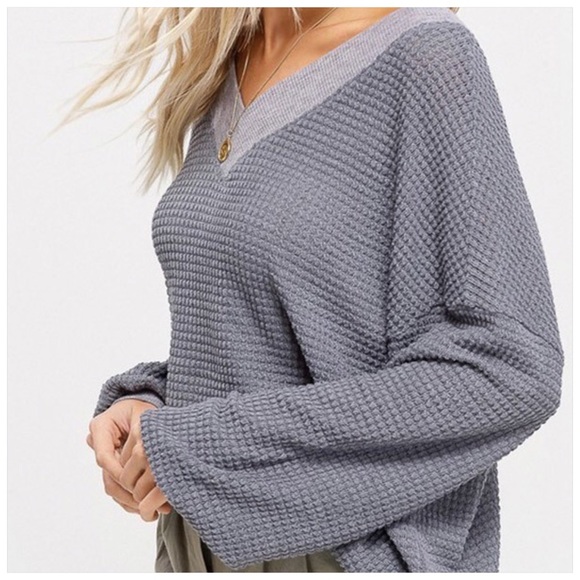 βοΈLast 1! Must Have Soft LS V-Neck Waffle Knit! - Picture 5 of 8